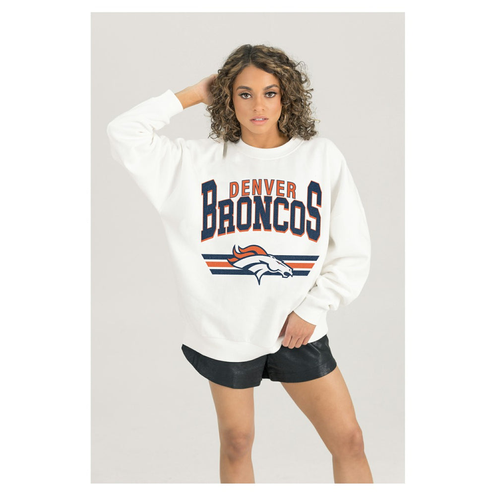 Gameday Couture Women's Swift Strike Premium Oversized Fleece Pullover Sweatshirt - Denver Broncos