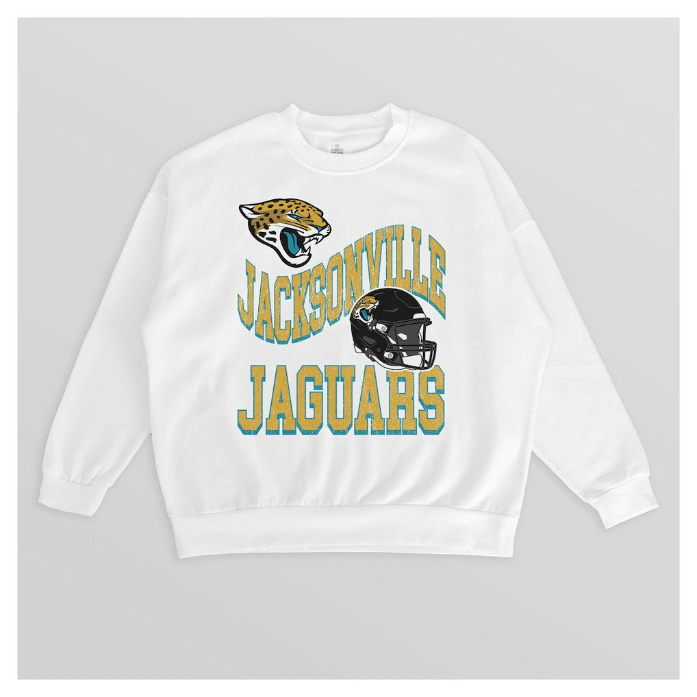 Gameday Couture Women's Oversized Hard Earned Premium Fleece Pullover Sweatshirt - Jacksonville Jaguars