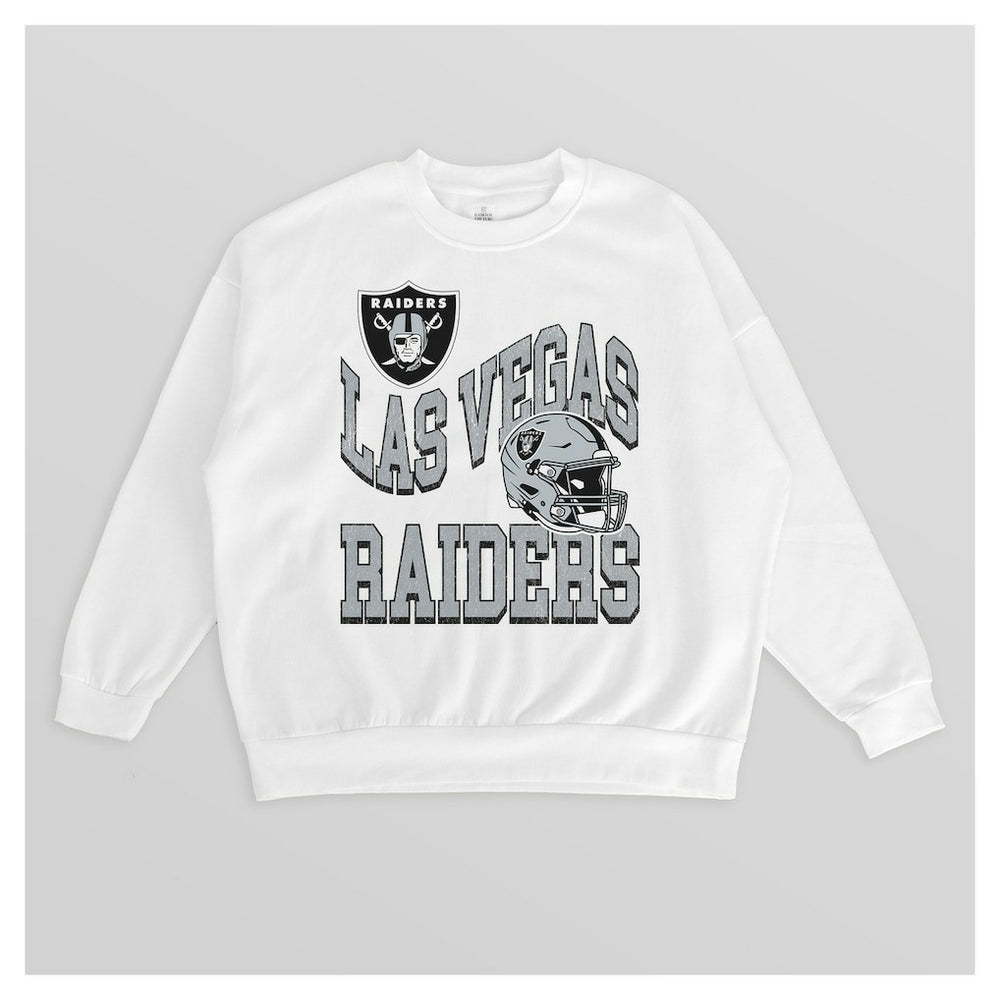 Gameday Couture Women's Oversized Hard Earned Premium Fleece Pullover Sweatshirt - Las Vegas Raiders