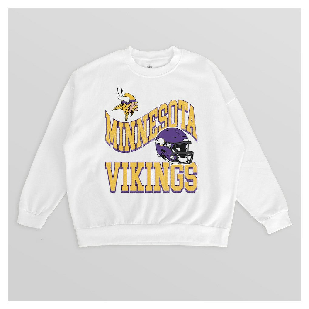 Gameday Couture Women's Oversized Hard Earned Premium Fleece Pullover Sweatshirt - Minnesota Vikings