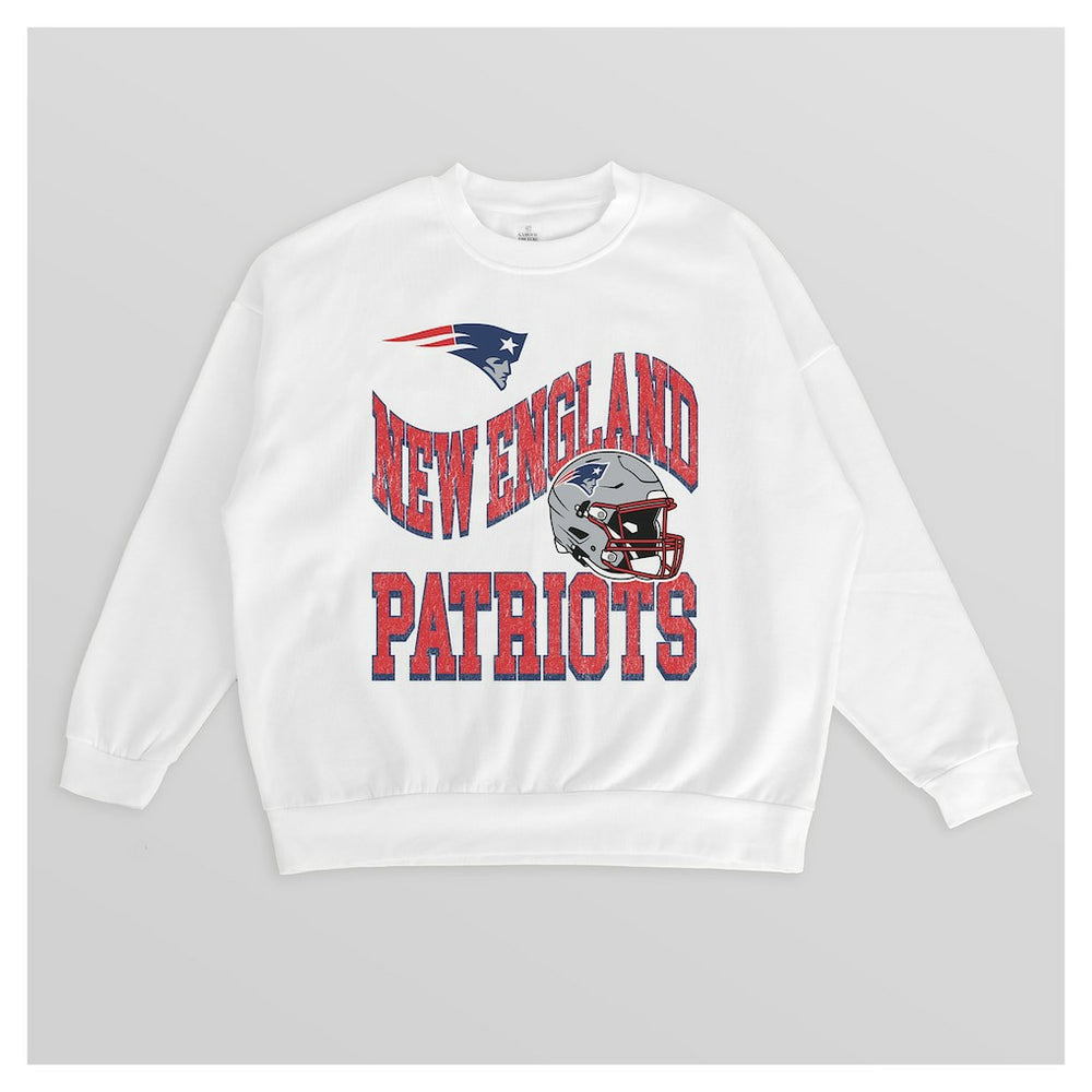Gameday Couture Women's Oversized Hard Earned Premium Fleece Pullover Sweatshirt - New England Patriots