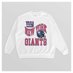 Gameday Couture Women's Oversized Hard Earned Premium Fleece Pullover Sweatshirt - New York Giants
