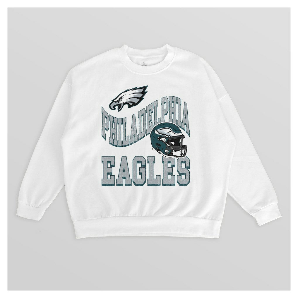Gameday Couture Women's Oversized Hard Earned Premium Fleece Pullover Sweatshirt - Philadelphia Eagles