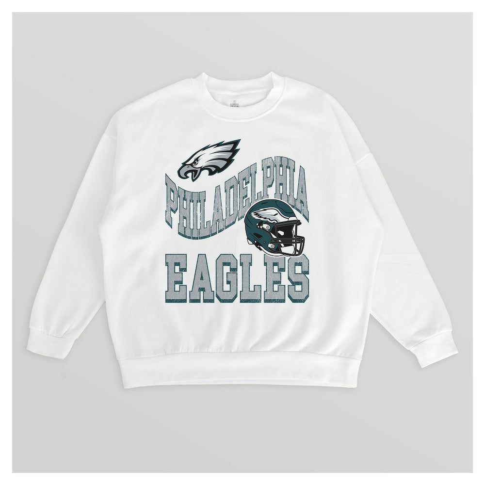 Gameday Couture Women's Oversized Hard Earned Premium Fleece Pullover Sweatshirt - Philadelphia Eagles