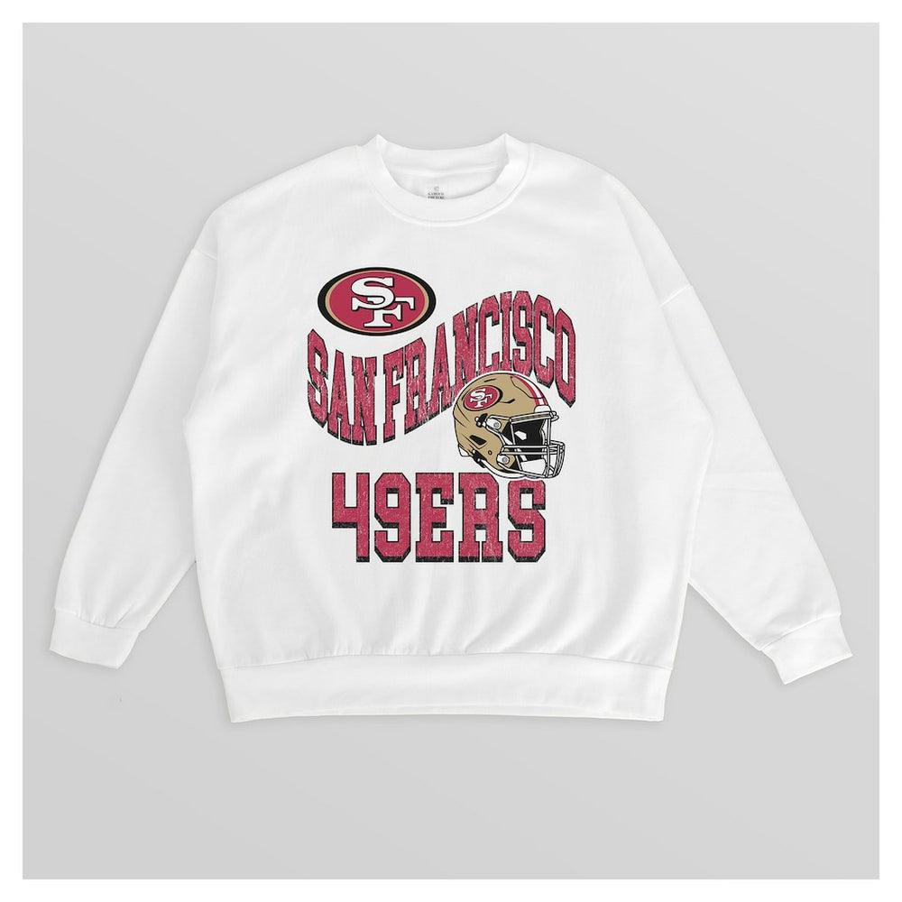 Gameday Couture Women's Oversized Hard Earned Premium Fleece Pullover Sweatshirt - San Francisco 49ers