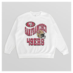 Gameday Couture Women's Oversized Hard Earned Premium Fleece Pullover Sweatshirt - San Francisco 49ers