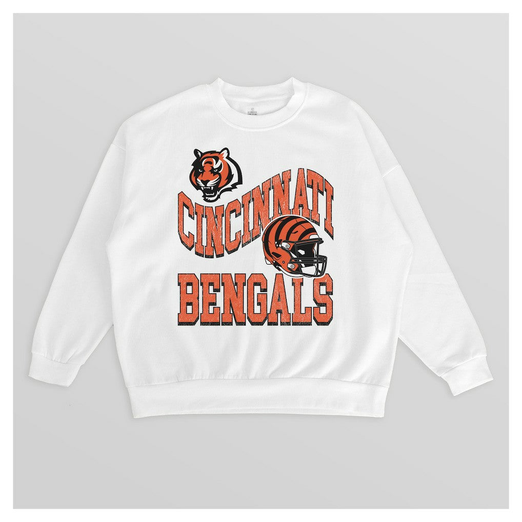 Gameday Couture Women's Oversized Hard Earned Premium Fleece Pullover Sweatshirt - Cincinnati Bengals