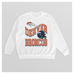 Gameday Couture Women's Oversized Hard Earned Premium Fleece Pullover Sweatshirt - Denver Broncos