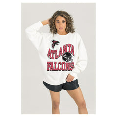 Gameday Couture Women's Oversized Hard Earned Premium Fleece Pullover Sweatshirt - Atlanta Falcons
