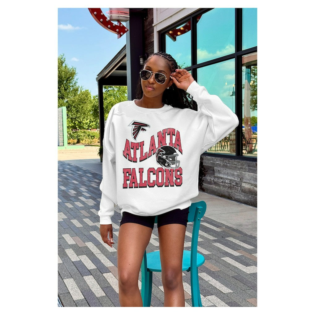 Gameday Couture Women's Oversized Hard Earned Premium Fleece Pullover Sweatshirt - Atlanta Falcons