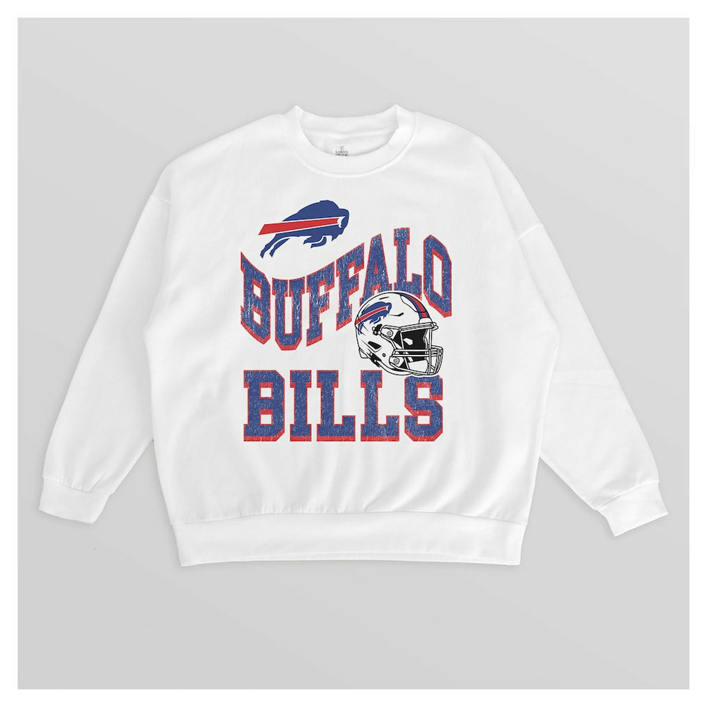 Gameday Couture Women's Oversized Hard Earned Premium Fleece Pullover Sweatshirt - Buffalo Bills