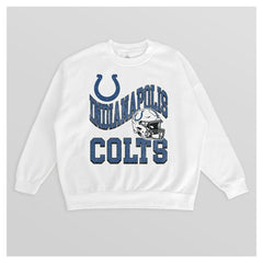 Gameday Couture Women's Oversized Hard Earned Premium Fleece Pullover Sweatshirt - Indianapolis Colts