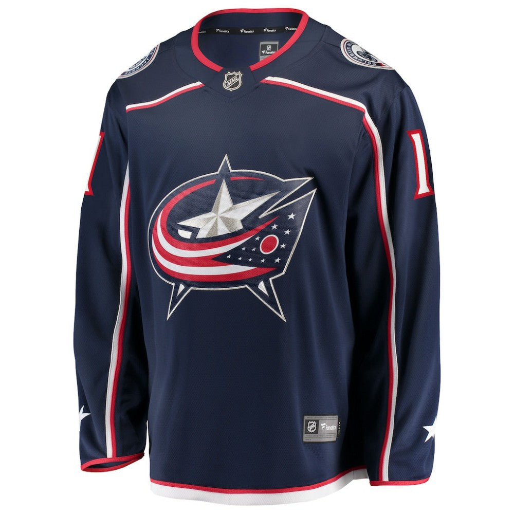 NHL Navy Miles Wood Columbus Blue Jackets Fanatics Home Breakaway Jersey
