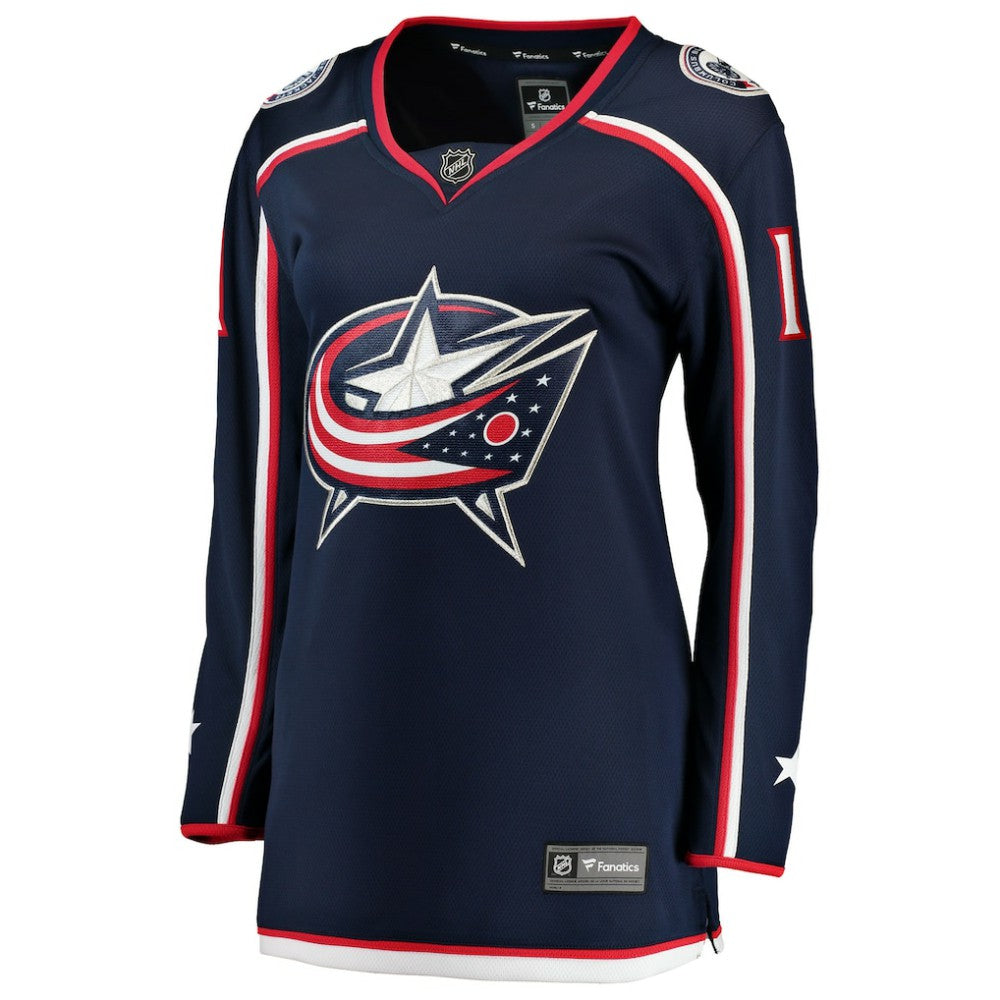 NHL Navy Miles Wood Columbus Blue Jackets Fanatics Women's Home Breakaway Jersey