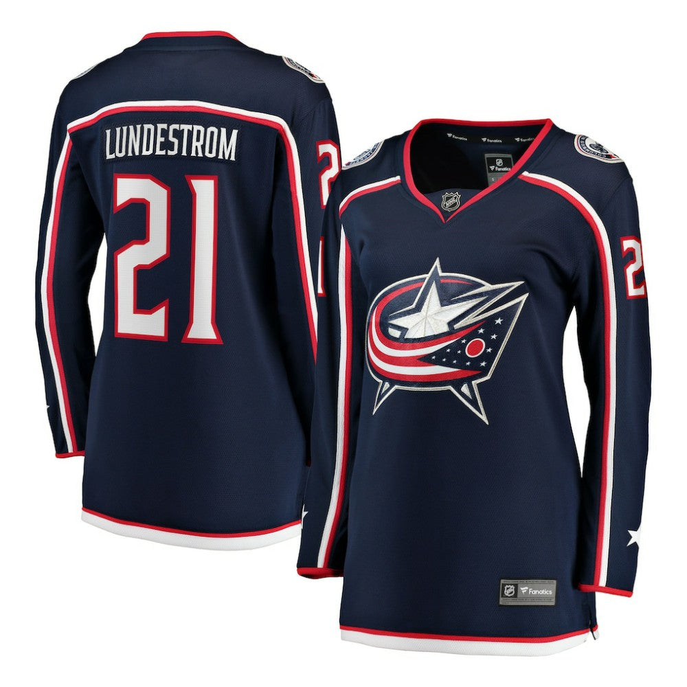 NHL Navy Isac Lundestrom Columbus Blue Jackets Fanatics Women's Home Breakaway Jersey