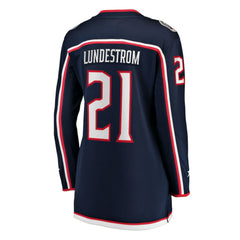 NHL Navy Isac Lundestrom Columbus Blue Jackets Fanatics Women's Home Breakaway Jersey