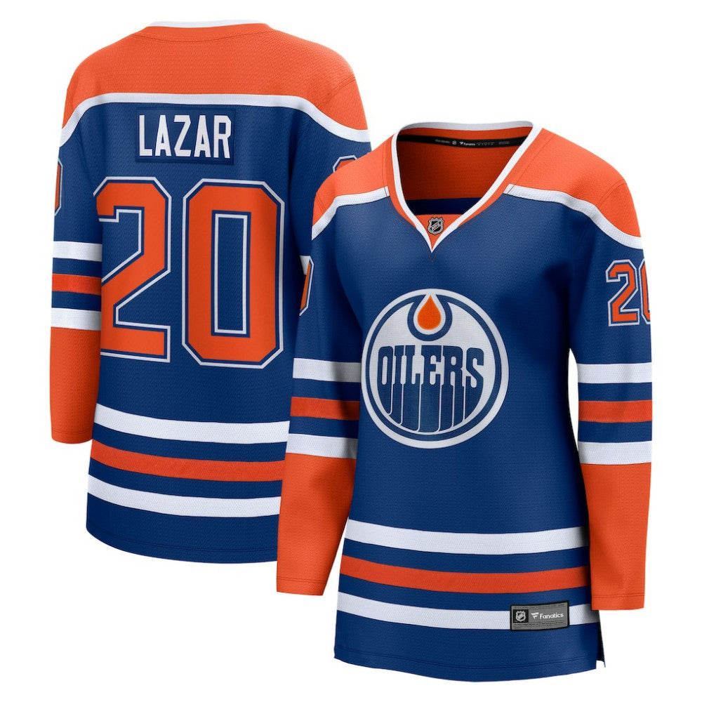 NHL Royal Curtis Lazar Edmonton Oilers Fanatics Women's Home Breakaway Jersey