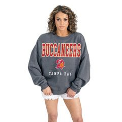 Gameday Couture Women's Bring Your Energy Oversized Premium Fleece Pullover Sweatshirt - Tampa Bay Buccaneers