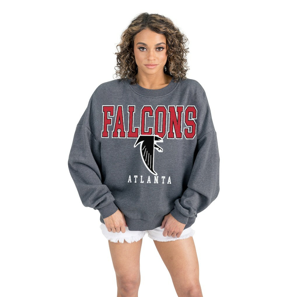 Gameday Couture Women's Bring Your Energy Oversized Premium Fleece Pullover Sweatshirt - Atlanta Falcons