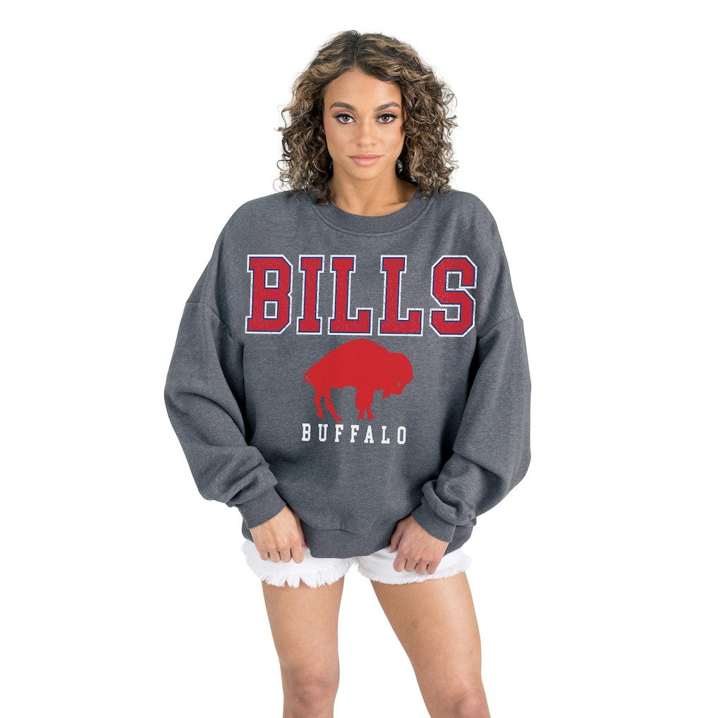 Gameday Couture Women's Bring Your Energy Oversized Premium Fleece Pullover Sweatshirt - Buffalo Bills