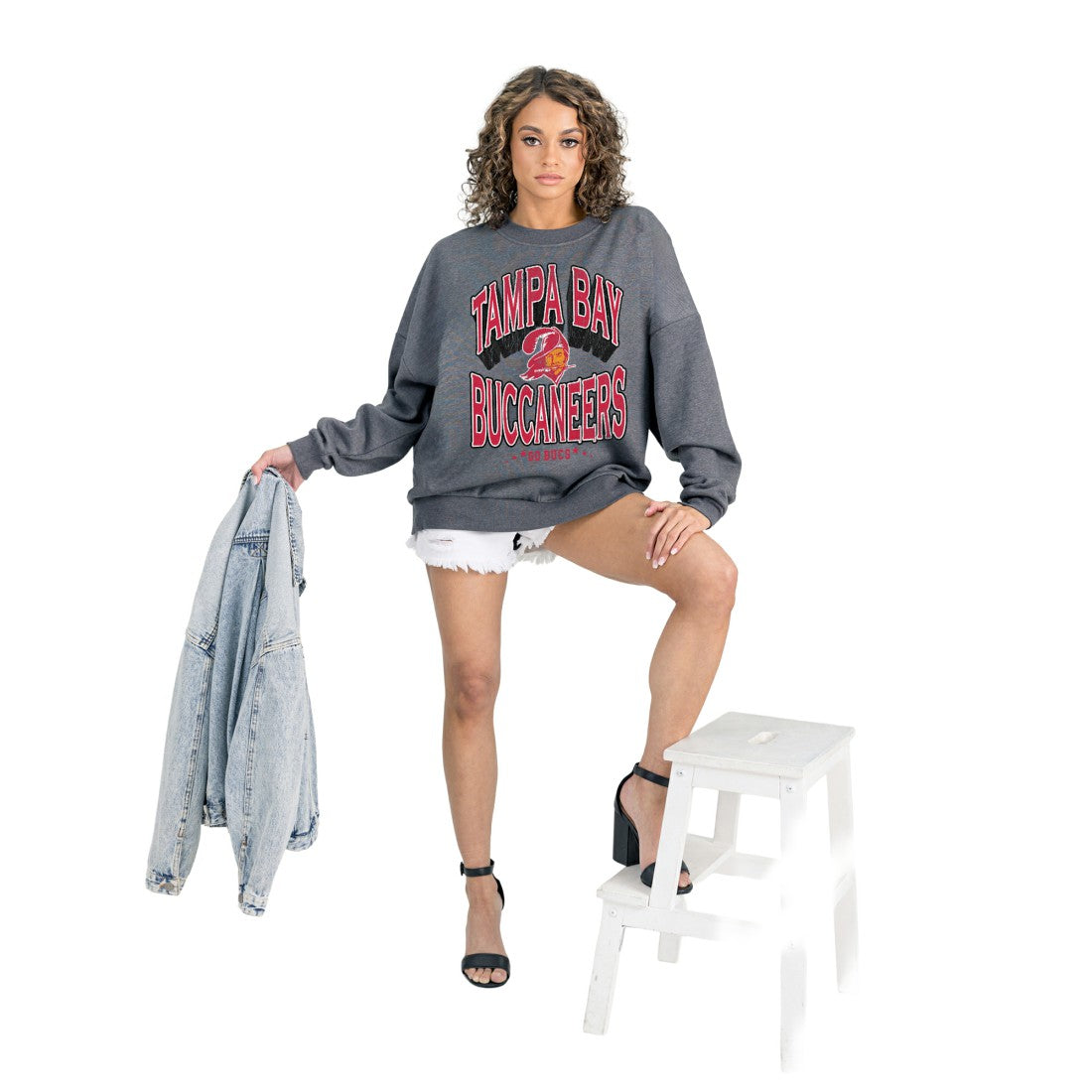 Gameday Couture Women's Long Weekends Oversized Premium Fleece Pullover Sweatshirt - Tampa Bay Buccaneers