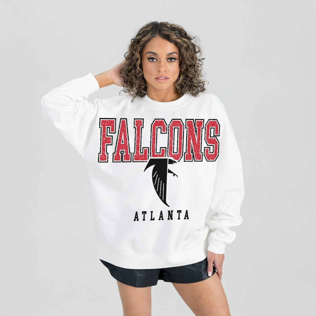 Gameday Couture Women's Classic Sunday Drives Oversized Premium Fleece Pullover Sweatshirt - Atlanta Falcons