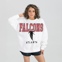 Gameday Couture Women's Classic Sunday Drives Oversized Premium Fleece Pullover Sweatshirt - Atlanta Falcons