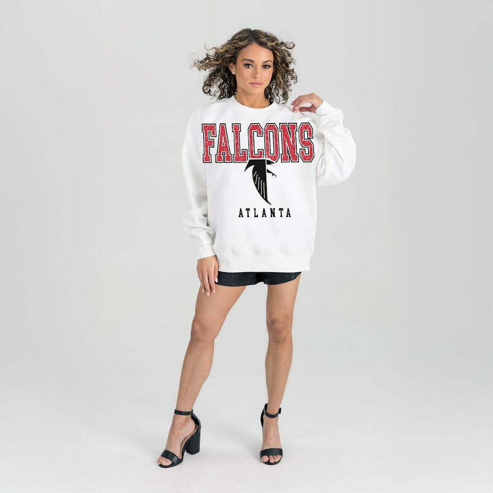 Gameday Couture Women's Classic Sunday Drives Oversized Premium Fleece Pullover Sweatshirt - Atlanta Falcons