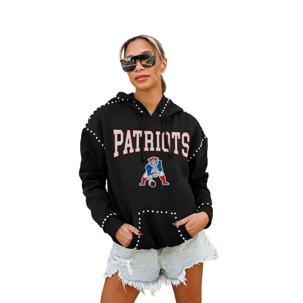 Gameday Couture Women's Studded Pullover Hoodie - New England Patriots