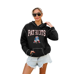 Gameday Couture Women's Studded Pullover Hoodie - New England Patriots