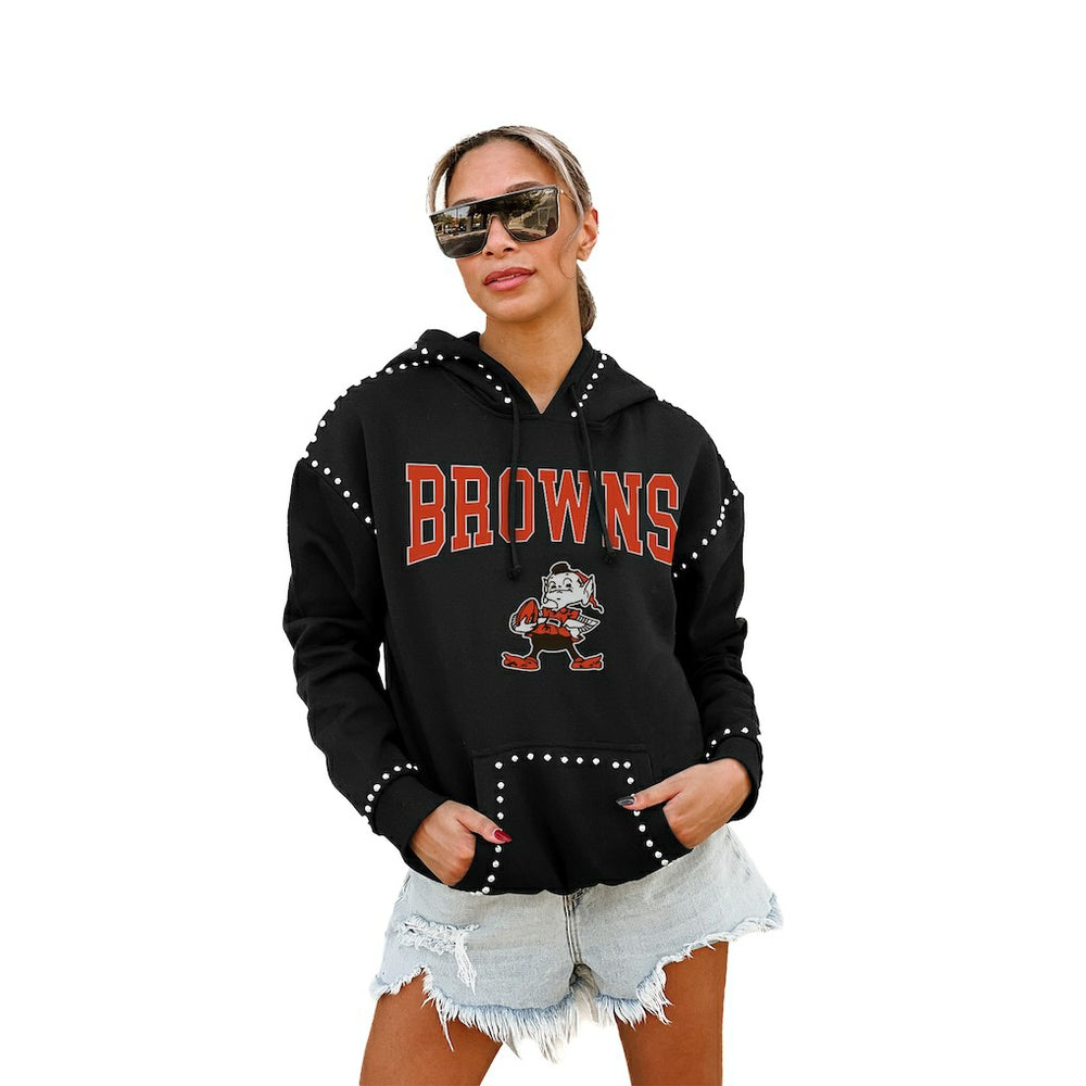 Gameday Couture Women's Studded Pullover Hoodie - Cleveland Browns