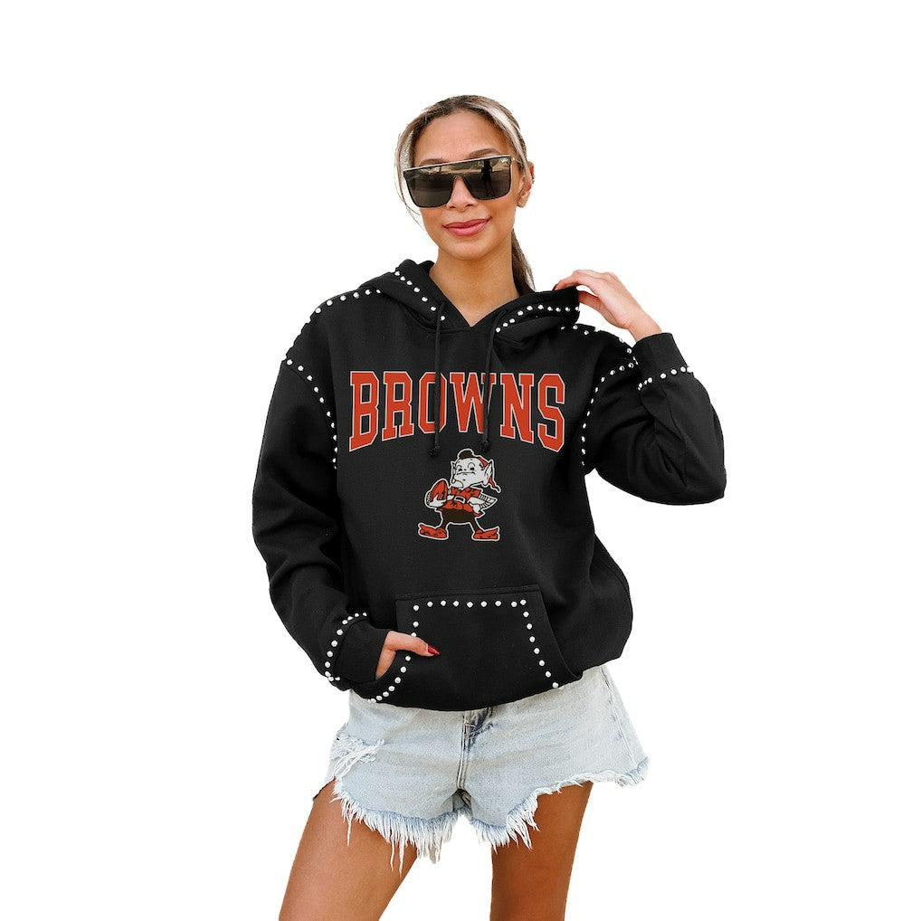 Gameday Couture Women's Studded Pullover Hoodie - Cleveland Browns