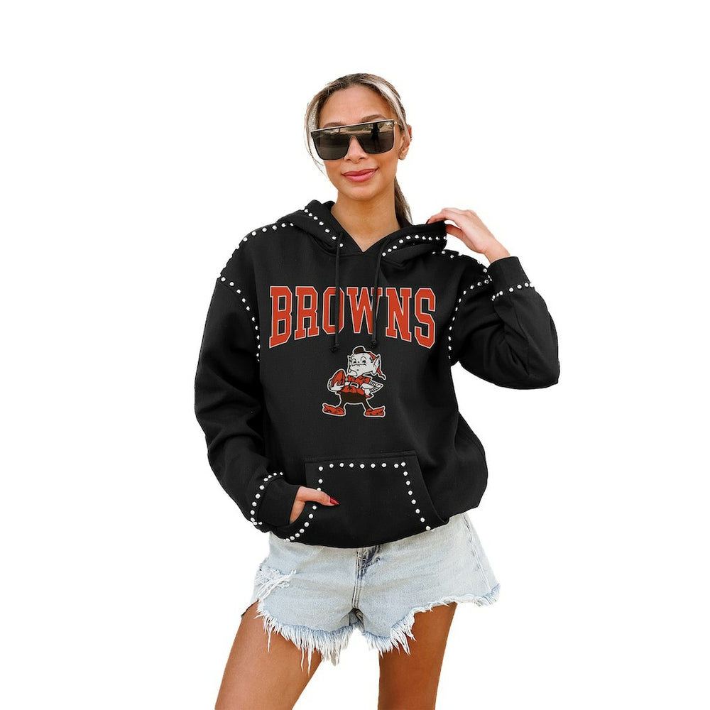Gameday Couture Women's Studded Pullover Hoodie - Cleveland Browns