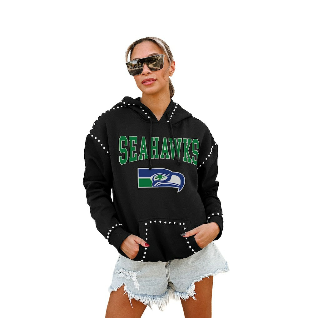 Gameday Couture Women's Studded Pullover Hoodie - Seattle Seahawks
