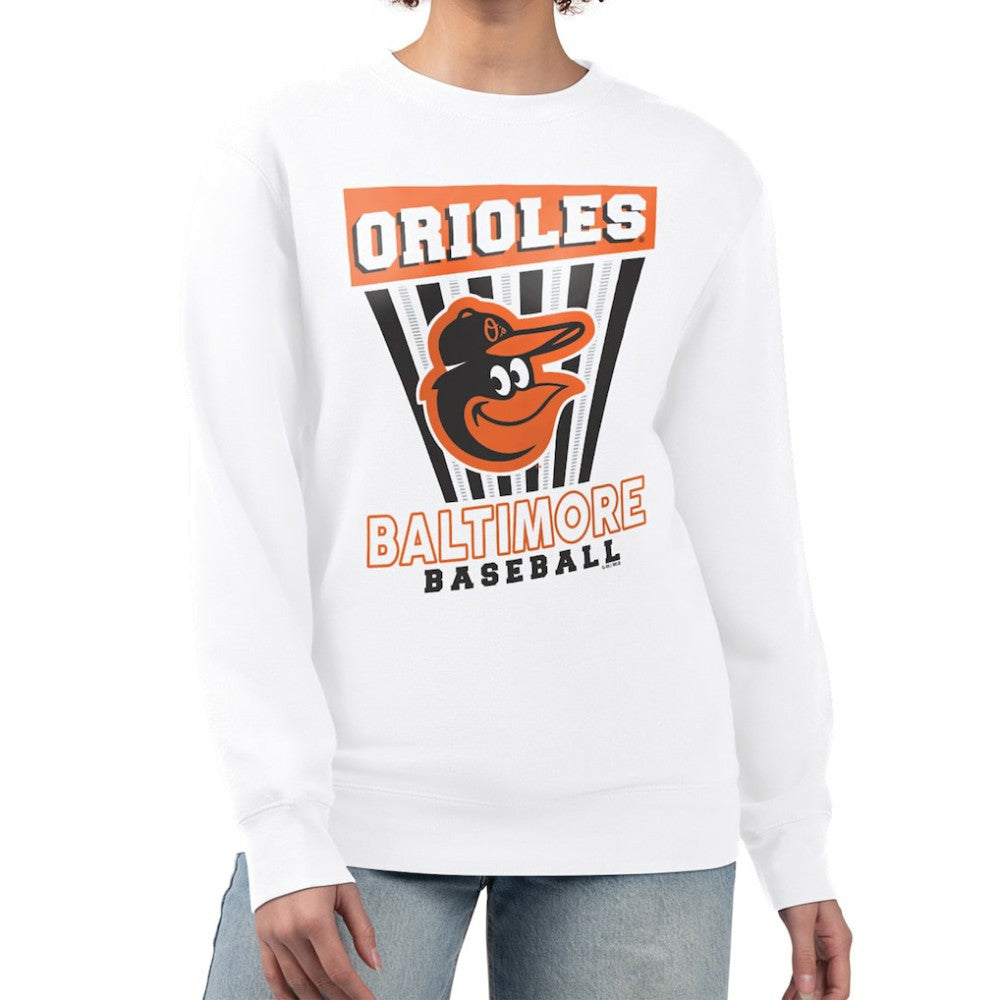 MLB Baltimore Orioles Starter Women's Poster Print Team Fleece Pullover Sweatshirt