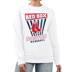 MLB Boston Red Sox Starter Women's Poster Print Team Fleece Pullover Sweatshirt