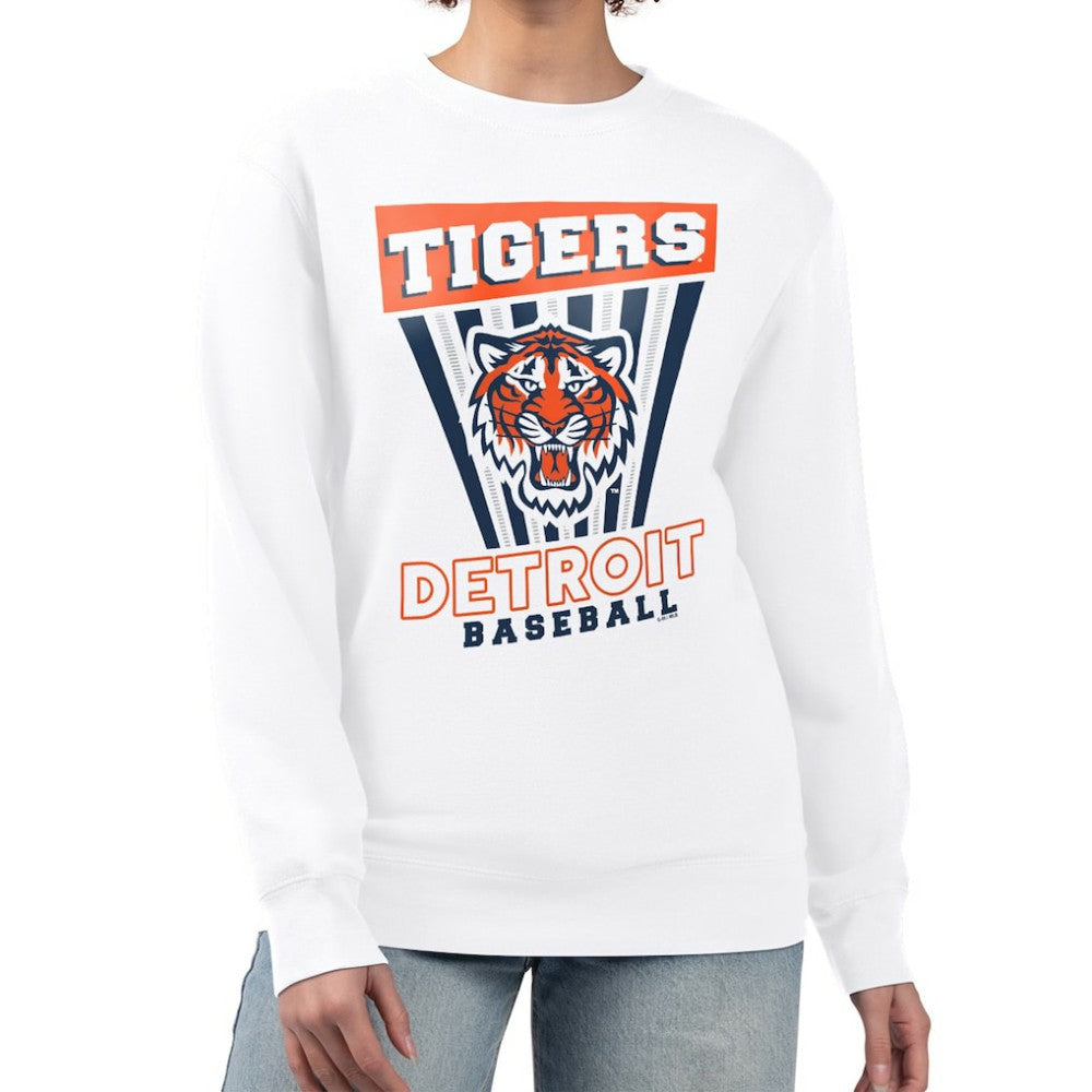 MLB Detroit Tigers Starter Women's Poster Print Team Fleece Pullover Sweatshirt