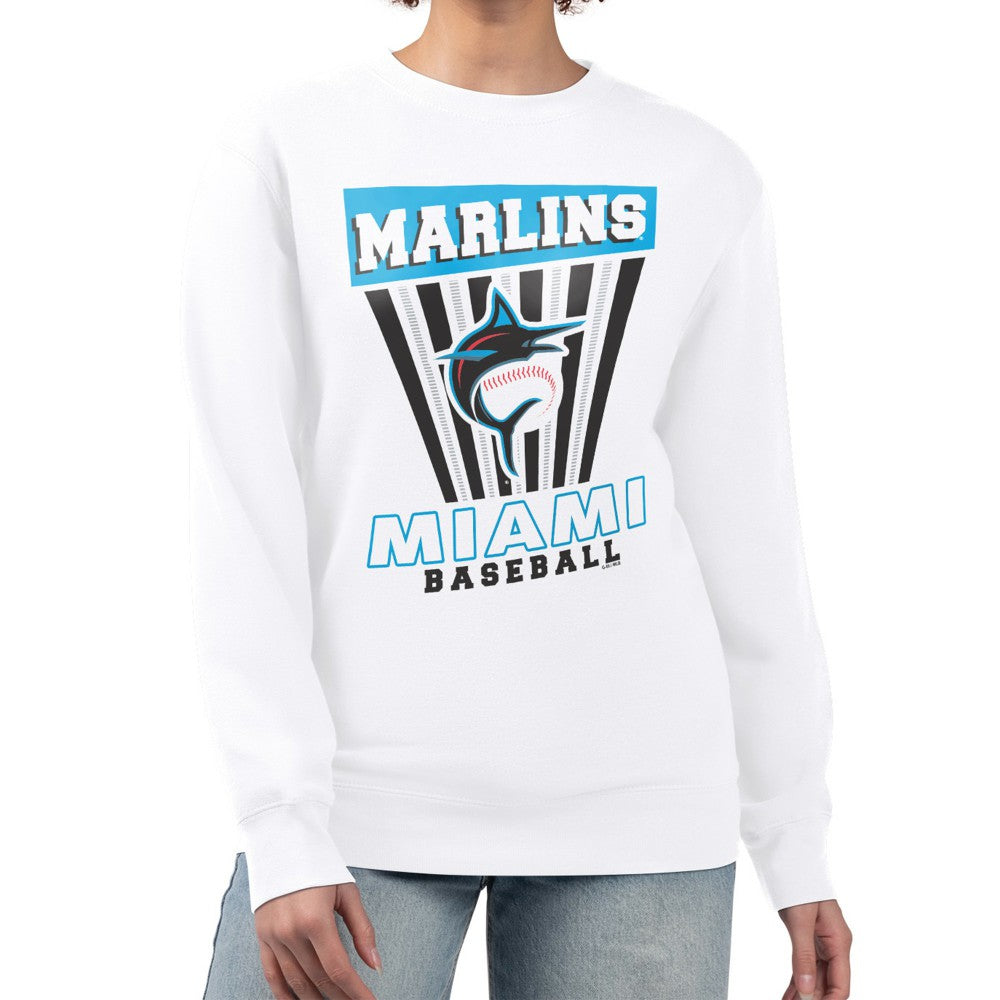 MLB Miami Marlins Starter Women's Poster Print Team Fleece Pullover Sweatshirt