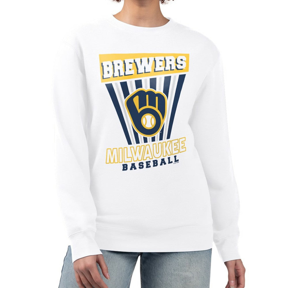 MLB Milwaukee Brewers Starter Women's Poster Print Team Fleece Pullover Sweatshirt