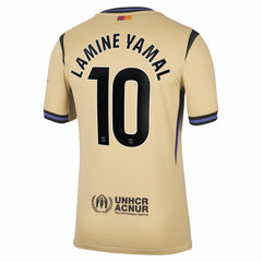 Lamine Yamal Barcelona 2025/26 Away Stadium Replica Jersey - Nike Gold