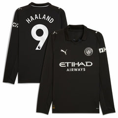 Erling Haaland Manchester City 2025/26 Away Replica Long Sleeve Player Jersey - Puma Black