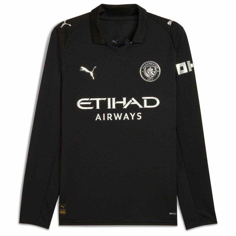 Erling Haaland Manchester City 2025/26 Away Replica Long Sleeve Player Jersey - Puma Black
