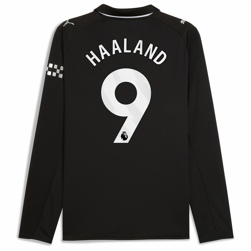 Erling Haaland Manchester City 2025/26 Away Replica Long Sleeve Player Jersey - Puma Black