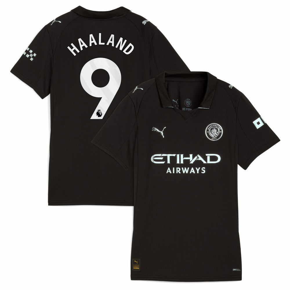 Erling Haaland Manchester City Women's 2025/26 Away Replica Player Jersey - Puma Black