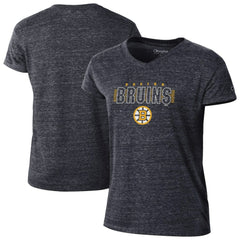 NHL Black Boston Bruins Champion Women's Tri-Blend V-Neck T-Shirt