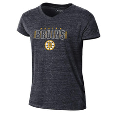 NHL Black Boston Bruins Champion Women's Tri-Blend V-Neck T-Shirt