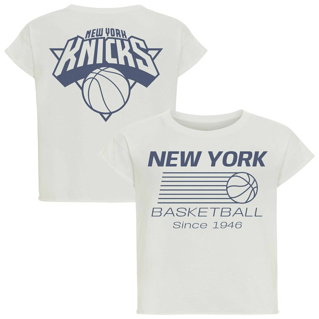 NBA New York Knicks Sportiqe Women's Athletic Club Collection Alana Premium Cropped T-Shirt