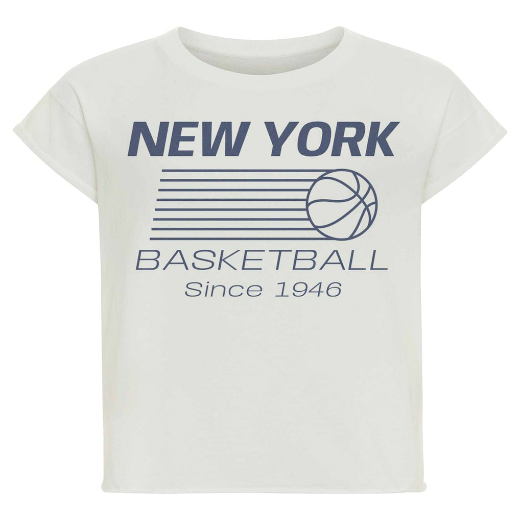 NBA New York Knicks Sportiqe Women's Athletic Club Collection Alana Premium Cropped T-Shirt