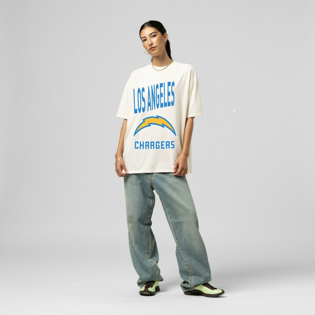 Women's Logo Rise Boyfriend T-Shirt - Los Angeles Chargers