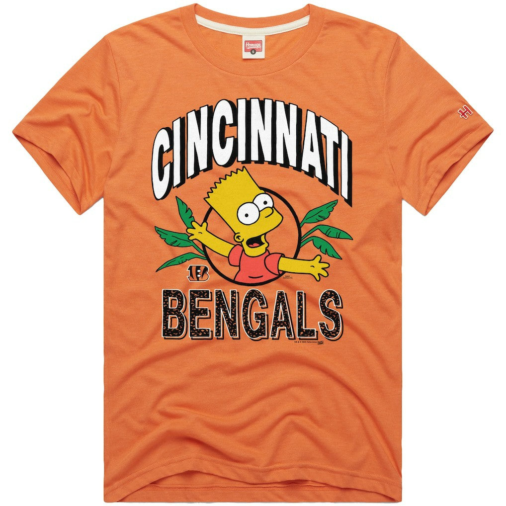 Homage x The Simpsons Unisex Tri-Blend T-Shirt - Cincinnati Bengals